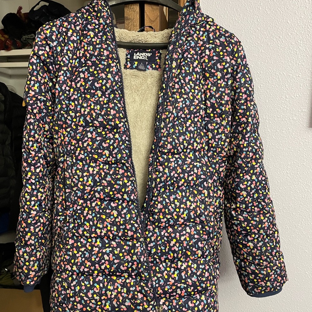 Lands' End Girl’s Colorful Patterned Parka